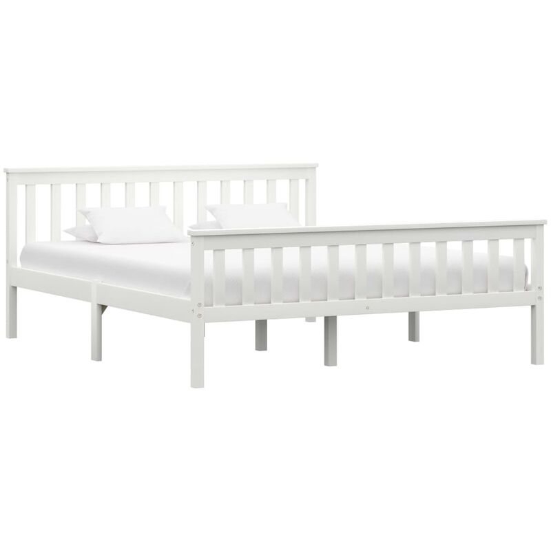 

Estructura de cama de madera maciza de pino blanca 160x200 cm