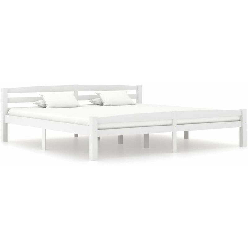 

Estructura de cama de madera maciza de pino blanca 180x200 cm