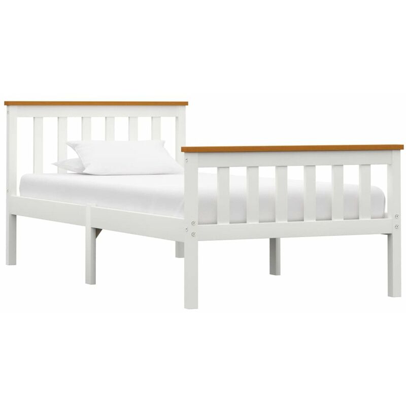 

Estructura de cama de madera maciza de pino blanca 90x200 cm