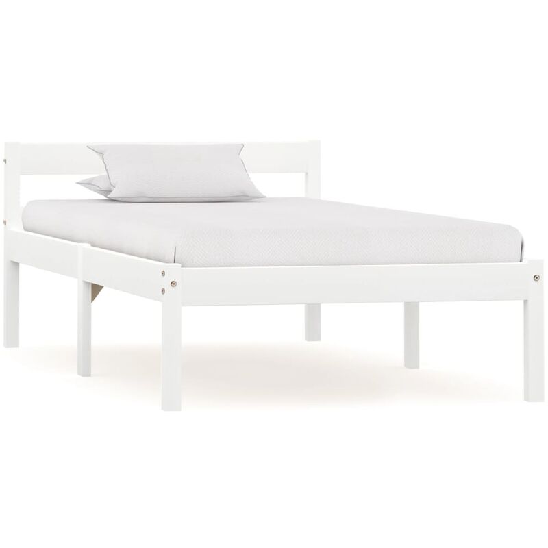 

Estructura de cama de madera maciza de pino blanco 100x200 cm