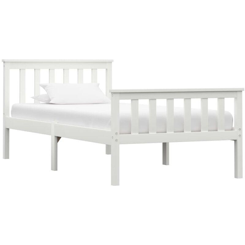 

Estructura de cama de madera maciza de pino blanco 100x200 cm