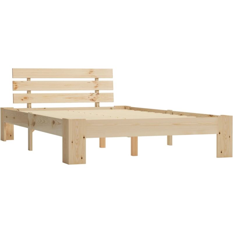 

vidaXL Estructura de Cama de Madera Maciza de Pino Natural 120x200 cm - Marrón