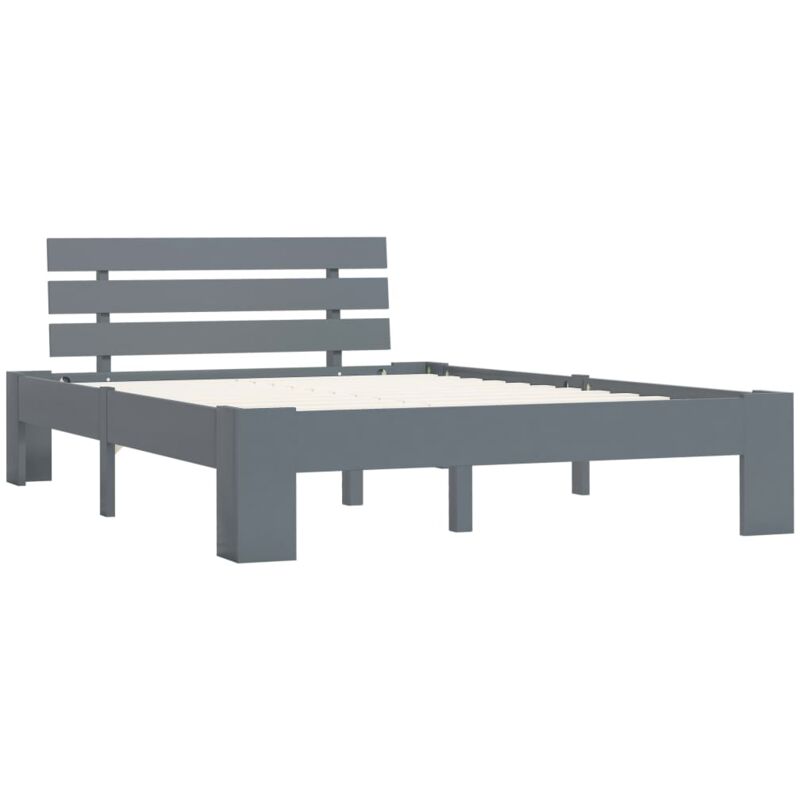 

Estructura de Cama de Madera Maciza de Pino Gris 140x200 cm - Gris - Vidaxl