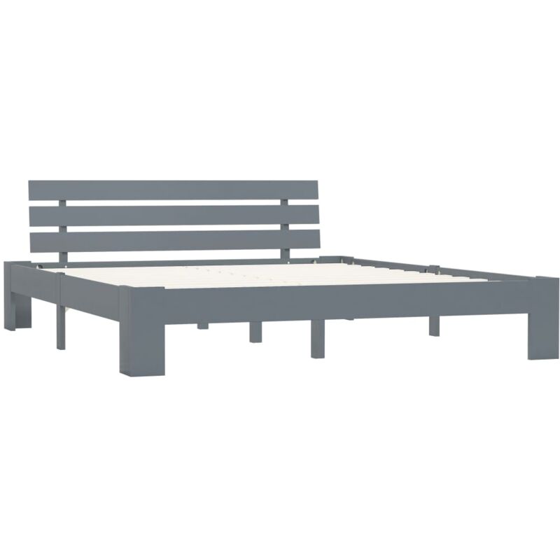 

Estructura de Cama de Madera Maciza de Pino Gris 160x200 cm - Gris - Vidaxl