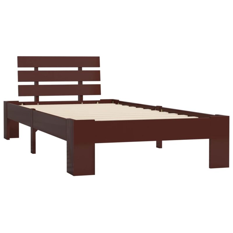 

vidaXL Estructura de Cama de Madera Maciza de Pino Marrón Oscuro 100x200 cm - Marrón