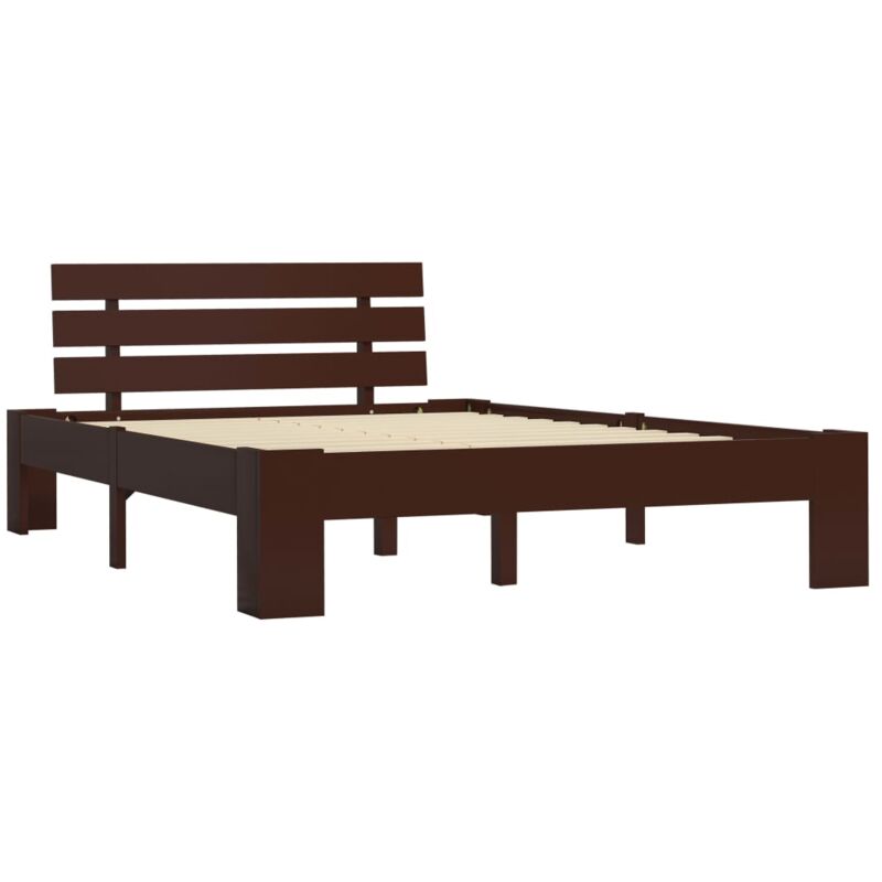 

Estructura de Cama de Madera Maciza de Pino Marrón Oscuro 140x200 cm - Marrón - Vidaxl