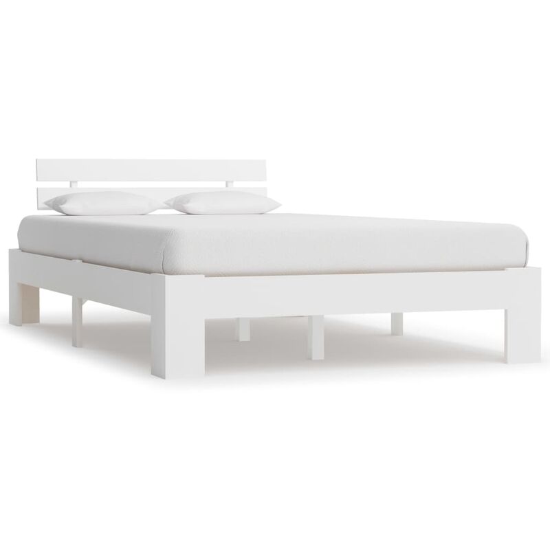 

Estructura de cama de madera maciza de pino blanco 120x200 cm - Blanco