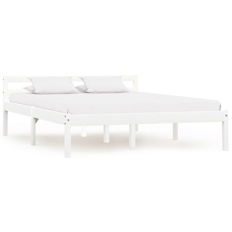 

Estructura de cama de madera maciza de pino blanco 120x200 cm - Blanco