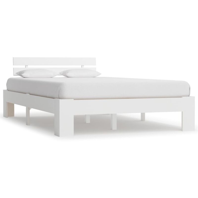 

Estructura de cama de madera maciza de pino blanco 140x200 cm - Blanco