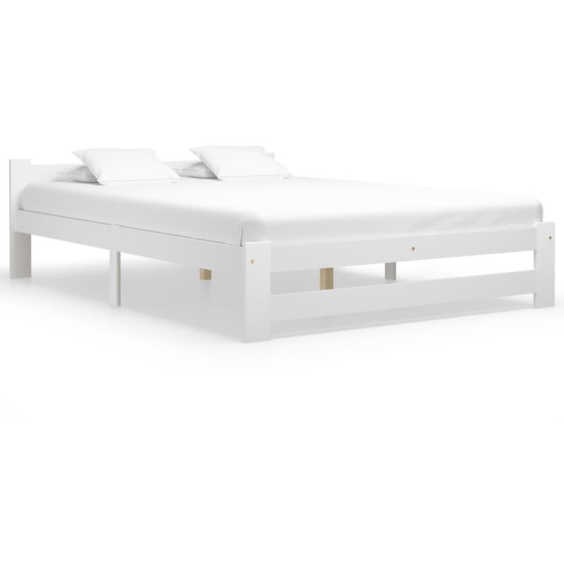 

Estructura de cama de madera maciza de pino blanco 160x200 cm