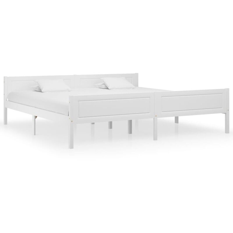 

Estructura de cama de madera maciza de pino blanco 200x200 cm