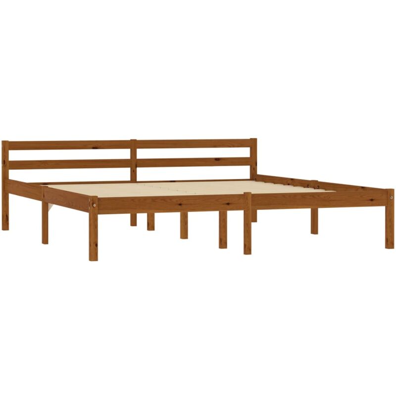 

Estructura de Cama de Madera Maciza Pino Marrón Miel 180x200 cm - Marrón - Vidaxl