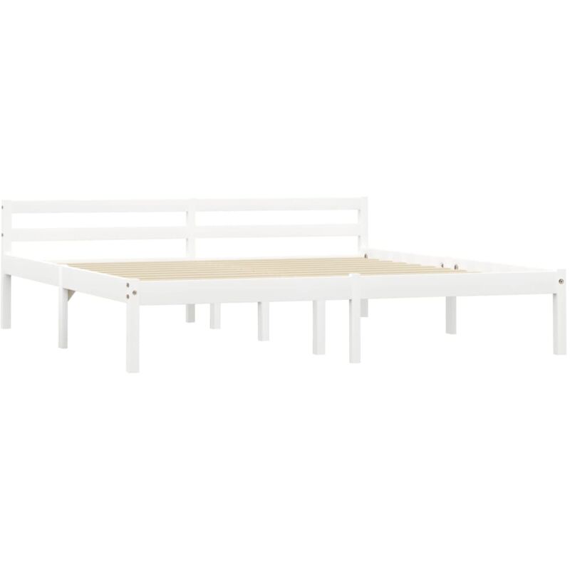 

Estructura de Cama de Madera Maciza de Pino Blanco 160x200 cm - Blanco - Vidaxl