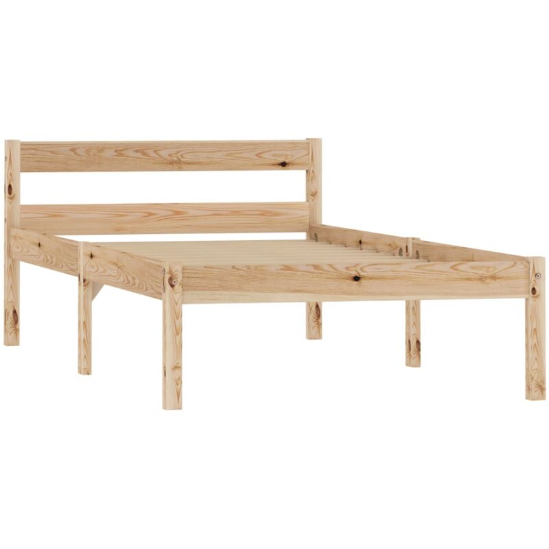 

Estructura de Cama de Madera Maciza de Pino Natural 100x200 cm - Marrón - Vidaxl