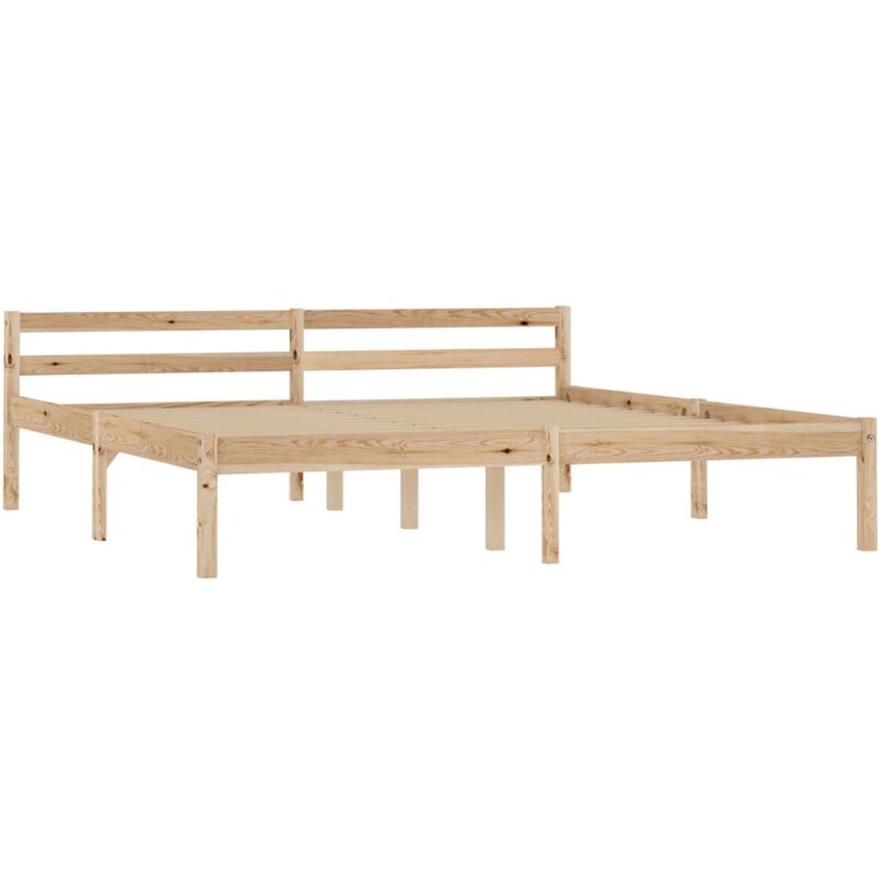 

Estructura de Cama de Madera Maciza de Pino Natural 180x200 cm - Marrón - Vidaxl