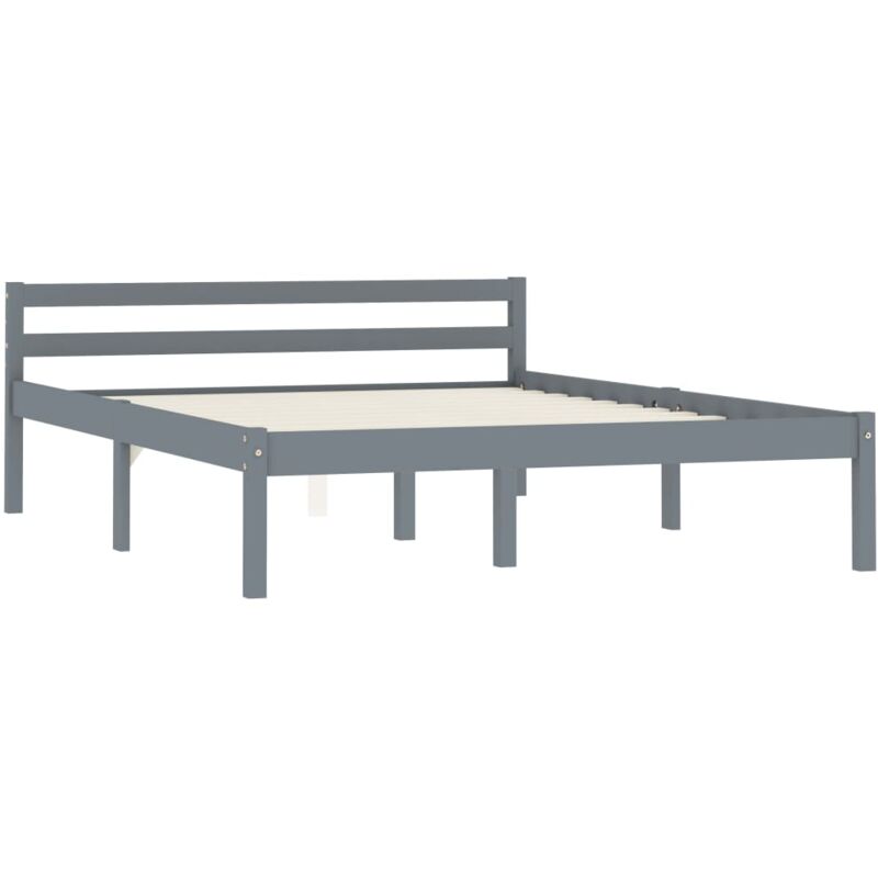

vidaXL Estructura de Cama de Madera Maciza de Pino Gris 120x200 cm - Gris