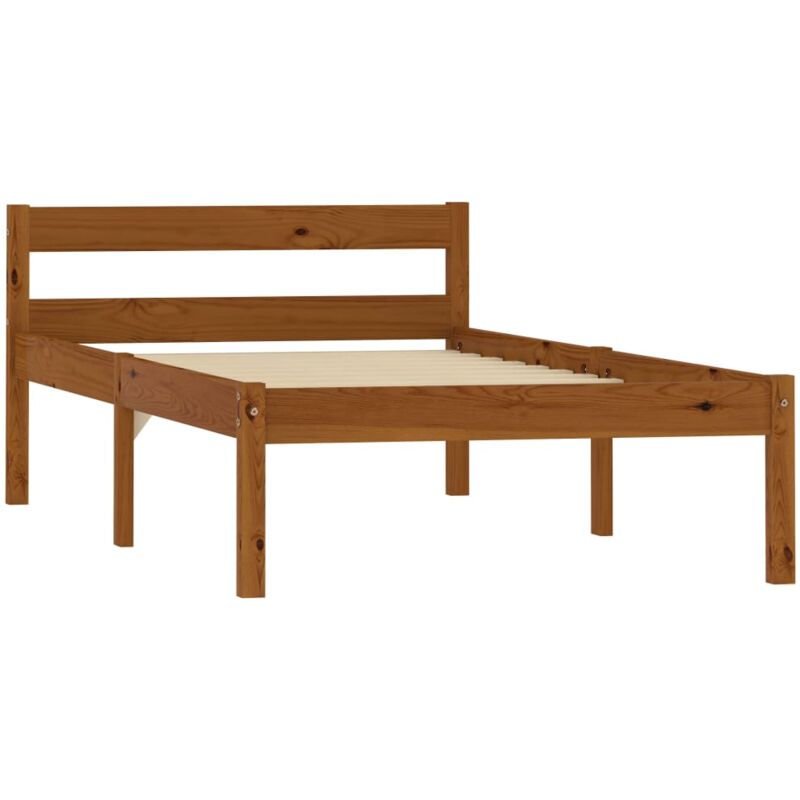 

Estructura de Cama de Madera Maciza Pino Marrón Miel 100x200 cm - Marrón - Vidaxl