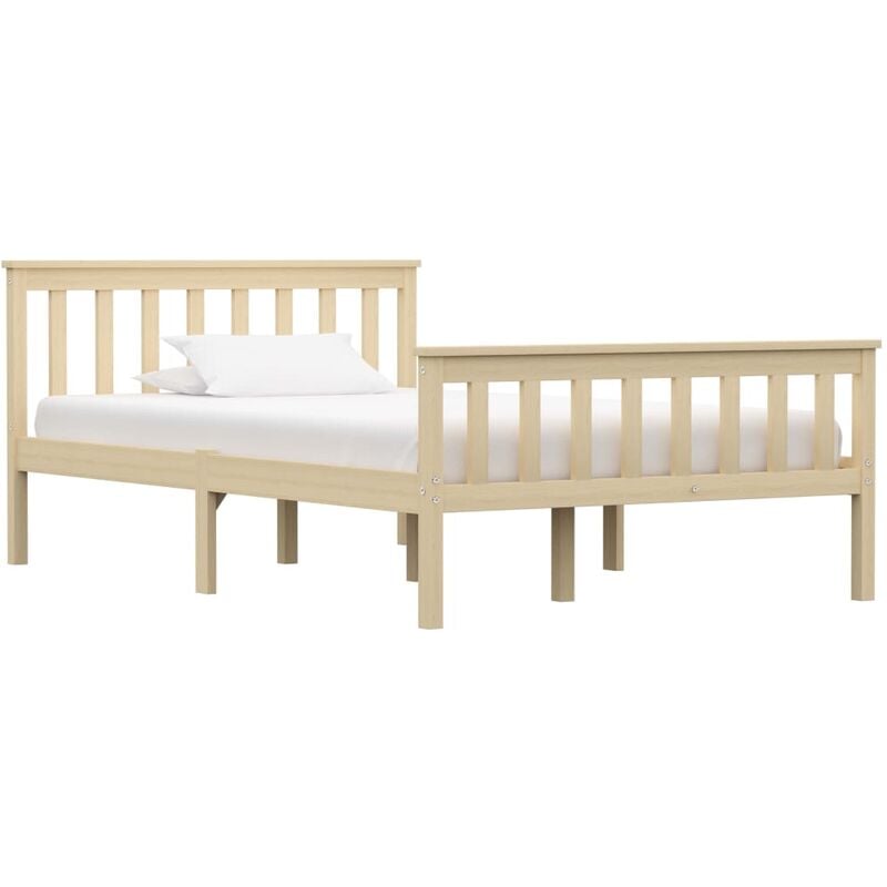 

Estructura de cama de madera maciza de pino clara 120x200 cm - Marrón