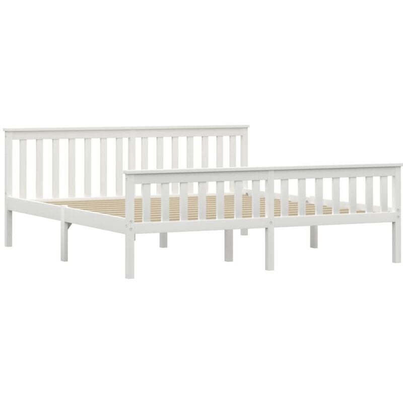 

Madera Maciza de Pino Estructura de Cama Blanca 180x200 cm - Blanco - Vidaxl