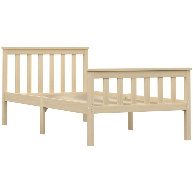 

Madera Maciza de Pino Estructura de Cama Clara 100x200 cm - Marrón - Vidaxl