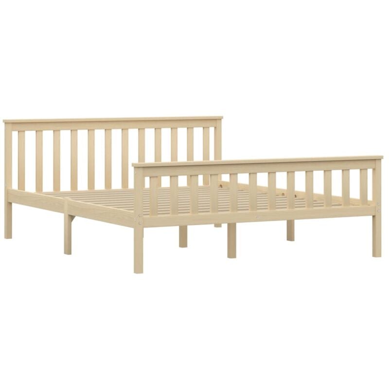 

vidaXL Madera Maciza de Pino Estructura de Cama Clara 160x200 cm - Marrón