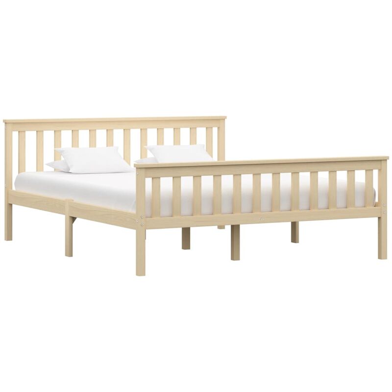 

Madera Maciza de Pino Estructura de Cama Clara 180x200 cm - Marrón - Vidaxl