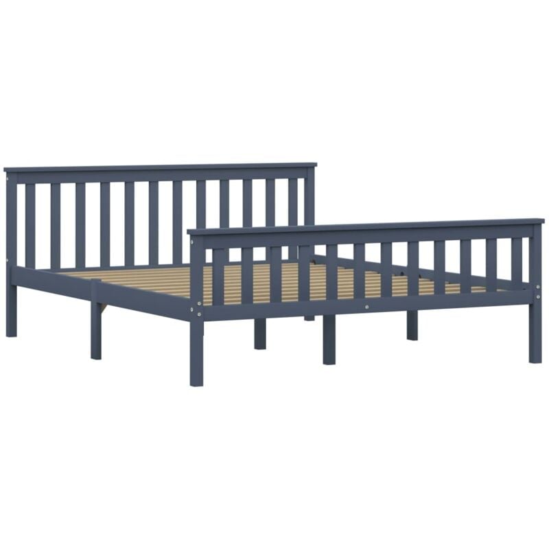 

Madera Maciza de Pino Estructura de Cama Gris 160x200 cm - Gris - Vidaxl