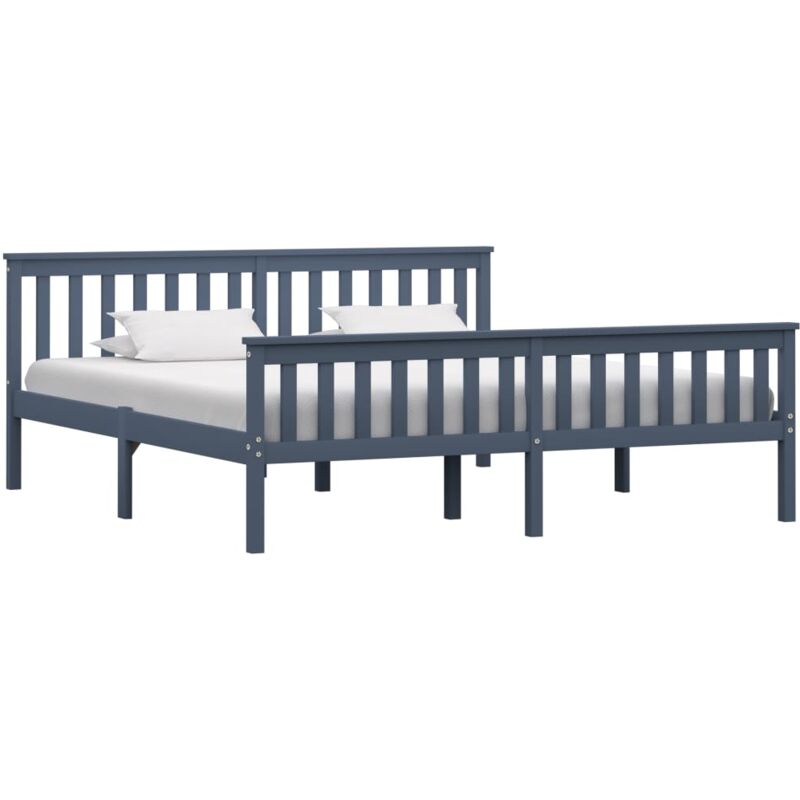 

Madera Maciza de Pino Estructura de Cama Gris 180x200 cm - Gris - Vidaxl