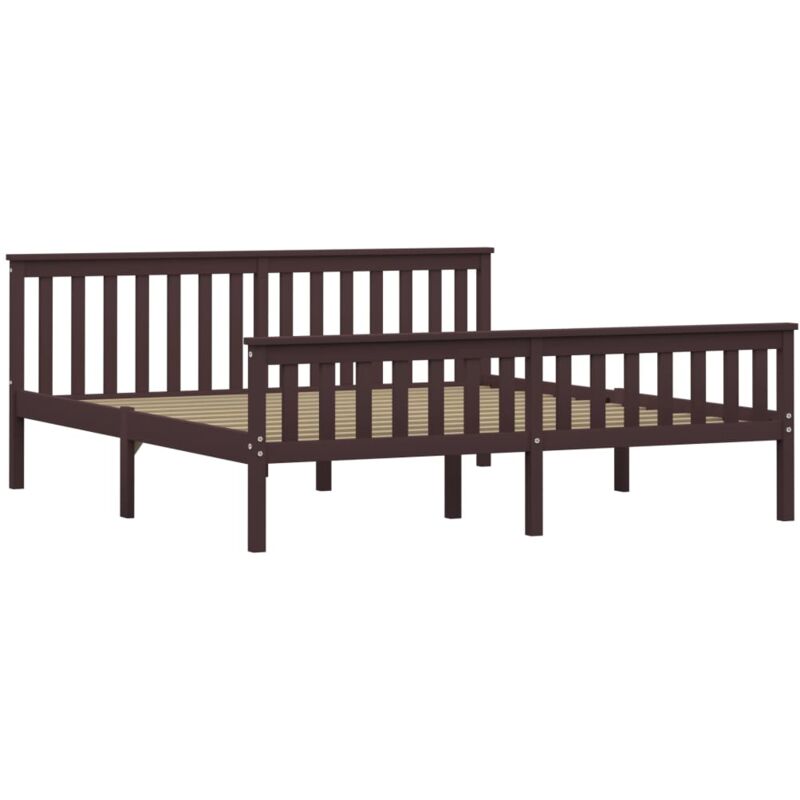 

Madera Maciza de Pino Estructura de Cama Marrón Oscuro 180x200 cm - Marrón - Vidaxl