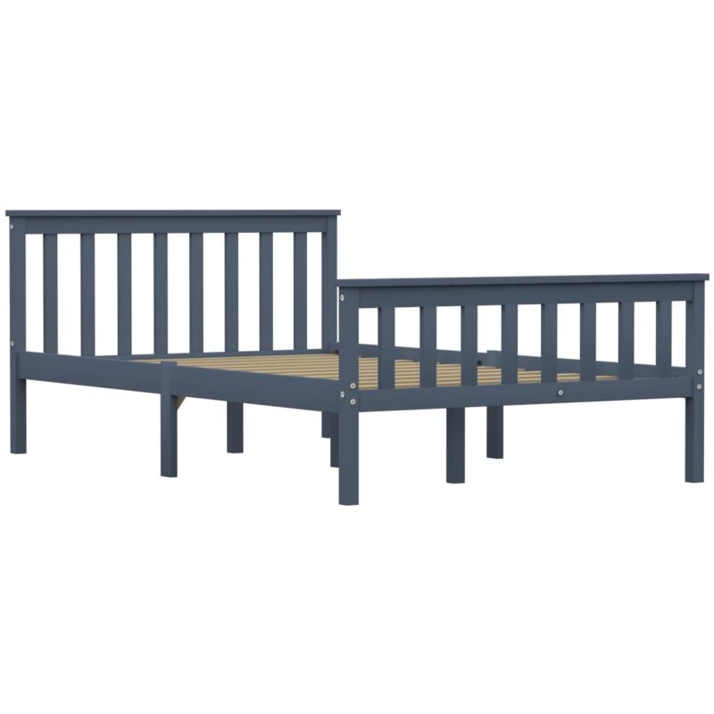 

Madera Maciza de Pino Estructura de Cama Gris 120x200 cm - Gris - Vidaxl