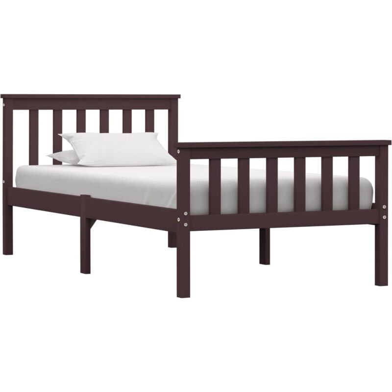 

Madera Maciza de Pino Estructura de Cama Marrón Oscuro 100x200 cm - Marrón - Vidaxl