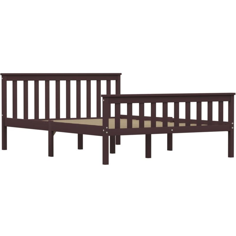 

Madera Maciza de Pino Estructura de Cama Marrón Oscuro 140x200 cm - Marrón - Vidaxl