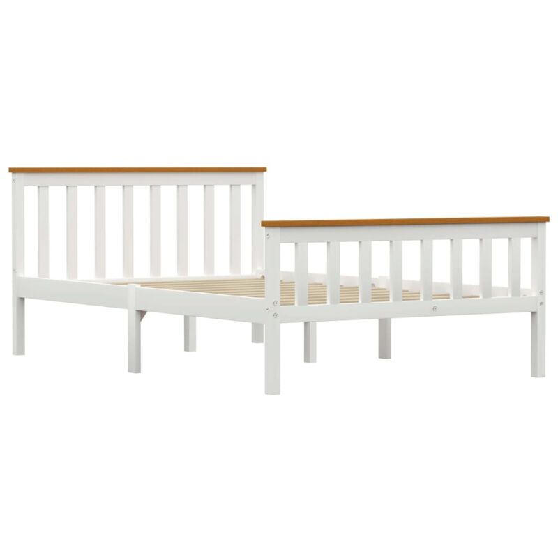 

Madera Maciza de Pino Estructura de Cama Blanca Marrón 120x200 cm - Blanco - Vidaxl