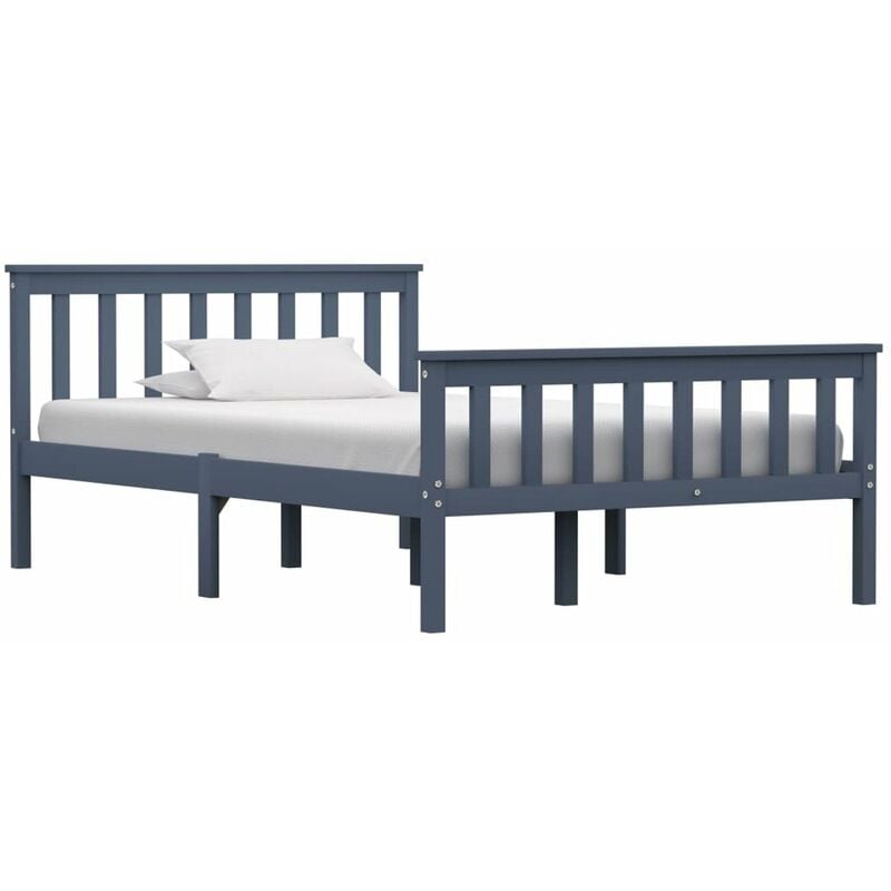 

Estructura de cama de madera maciza de pino gris 120x200 cm