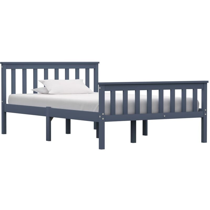 

Estructura de cama de madera maciza de pino gris 120x200 cm