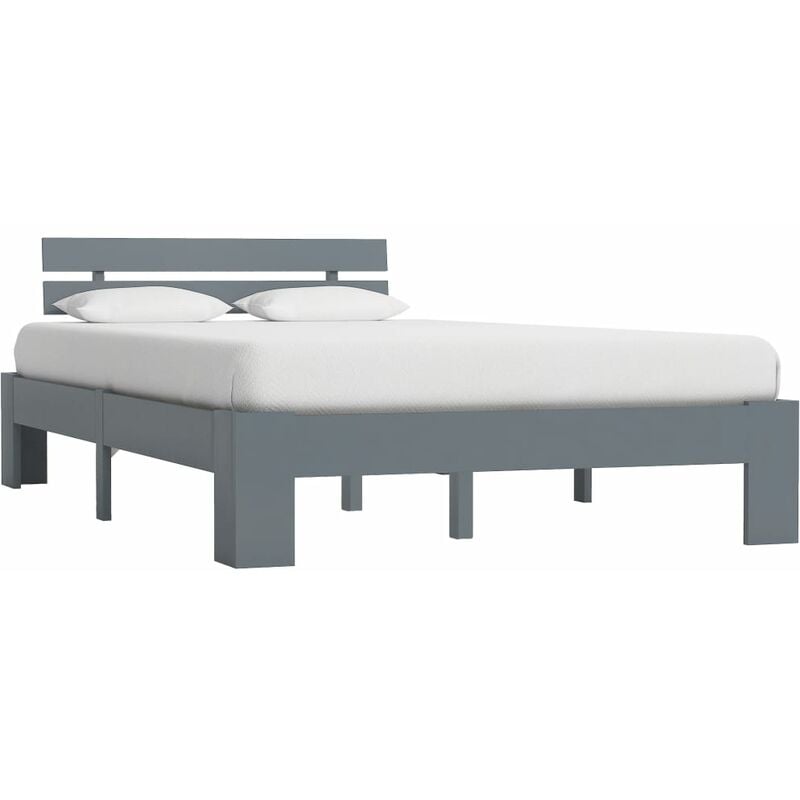 

Estructura de cama de madera maciza de pino gris 120x200 cm
