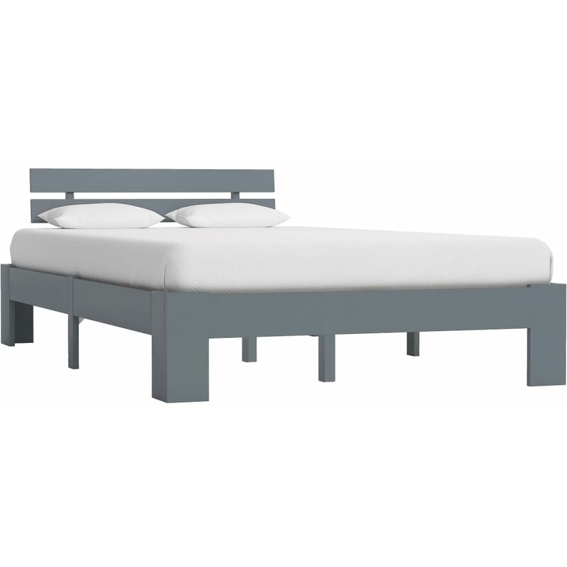 

Estructura de cama de madera maciza de pino gris 140x200 cm