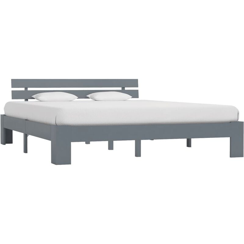 

Estructura de cama de madera maciza de pino gris 180x200 cm