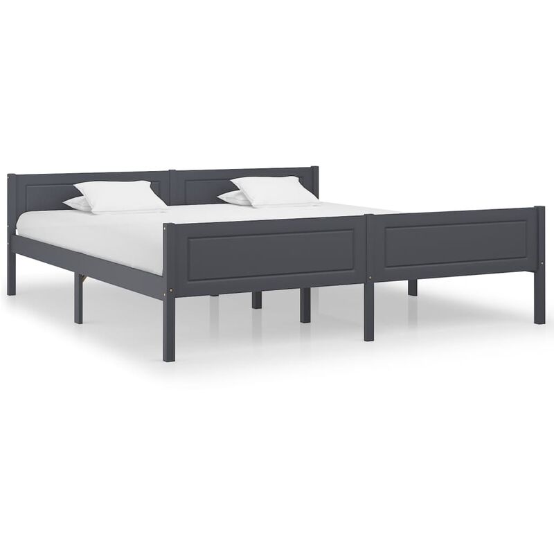 

Estructura de cama de madera maciza de pino gris 180x200 cm