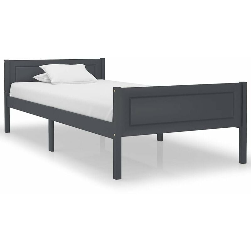 

Estructura de cama de madera maciza de pino gris 90x200 cm