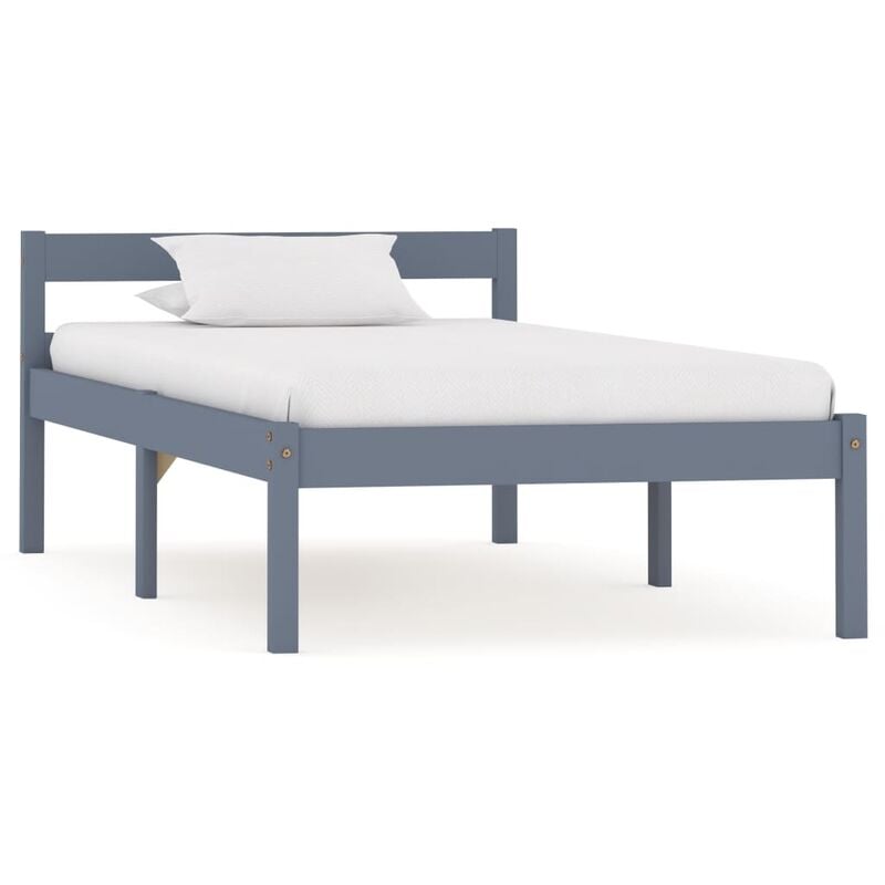 

Estructura de cama de madera maciza de pino gris 90x200 cm
