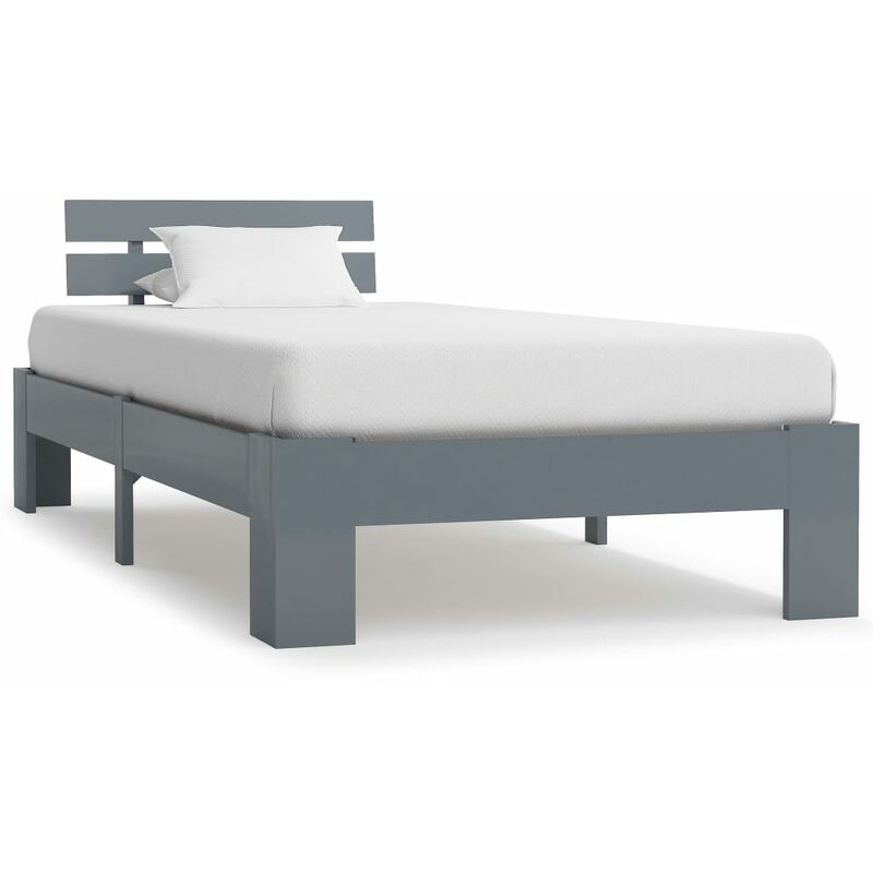 

Estructura de cama de madera maciza de pino gris 90x200 cm - Gris