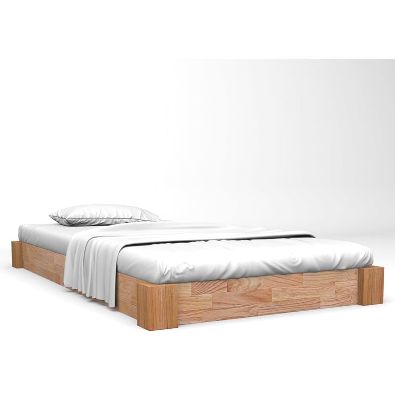

Estructura de cama de madera maciza de roble 160x200 cm - Marrón