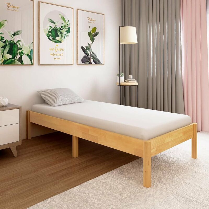 

Estructura de cama de madera maciza de roble 90x200 cm