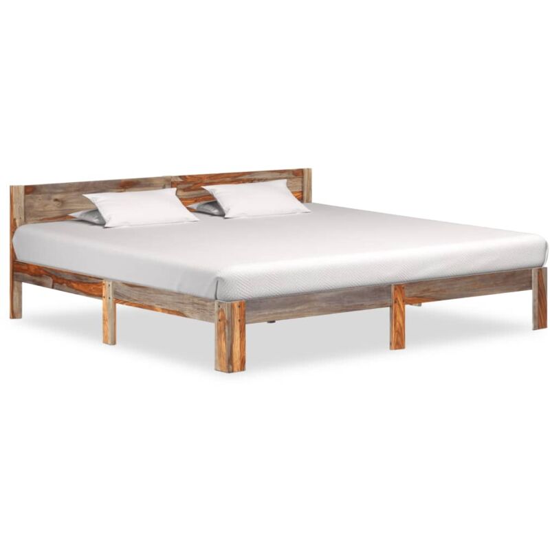 

Madera Maciza de Sheesham Estructura de Cama 200x200 cm - Gris - Vidaxl