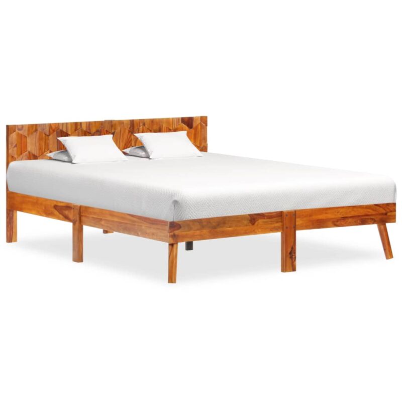 

Estructura de Cama de Madera Maciza de Sheesham 140x200 cm - Marrón - Vidaxl