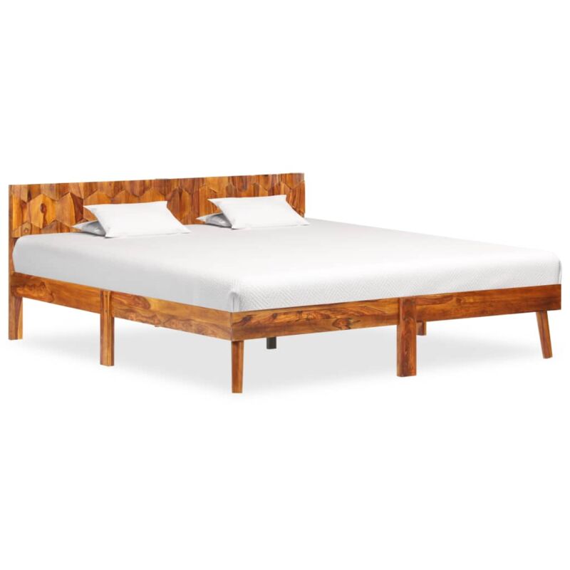 

Estructura de Cama de Madera Maciza de Sheesham 160x200 cm - Marrón - Vidaxl