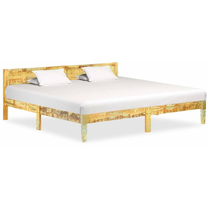 

Estructura de cama de madera maciza reciclada 200x200 cm