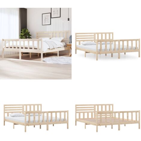 Estructura de cama de madera maciza super king 180x200 cm - Estructura de cama - Cama de pino