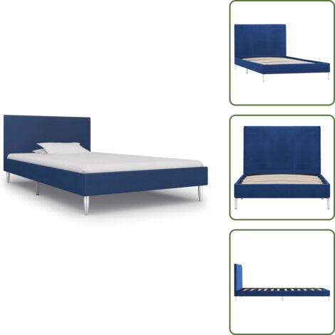 Estructura de cama de madera - vidaXL Estructura de cama sin colchón tela azul 90x200 cm - Cama de hierro